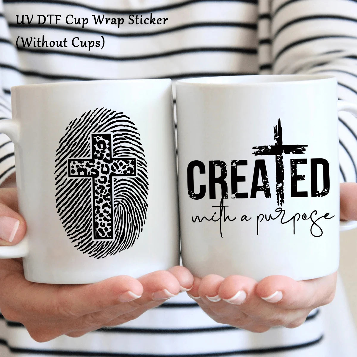 Faithful Style: Christian-Themed Waterproof Tumbler Stickers for DIY Inspiration 4pcs