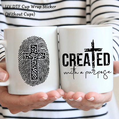 Faithful Style: Christian-Themed Waterproof Tumbler Stickers for DIY Inspiration 4pcs