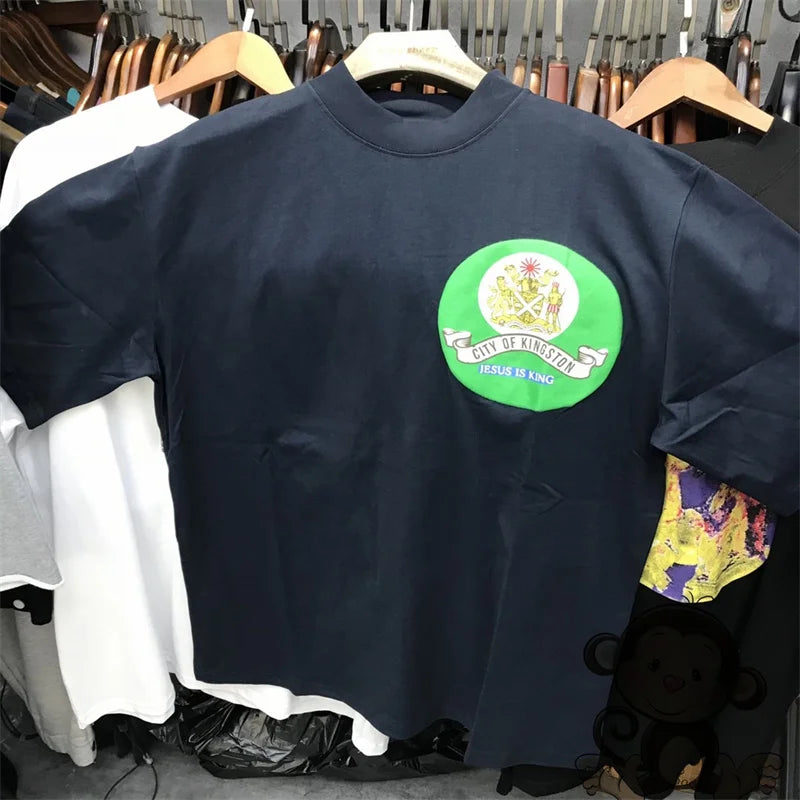 Kanye west T-shirt small round neck loose casual men's streetwear