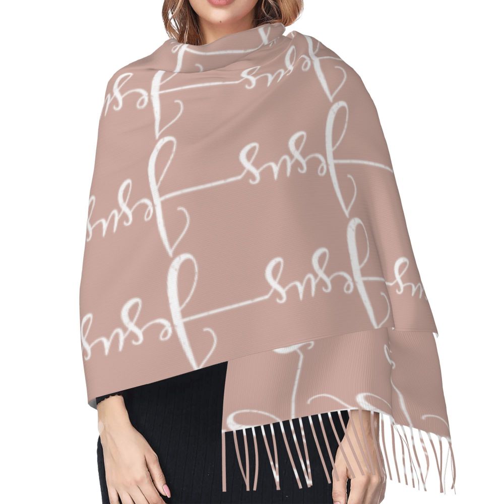 Stay Warm in Style: Jesus 'The Way, The Truth, The Life' Tassel Scarf