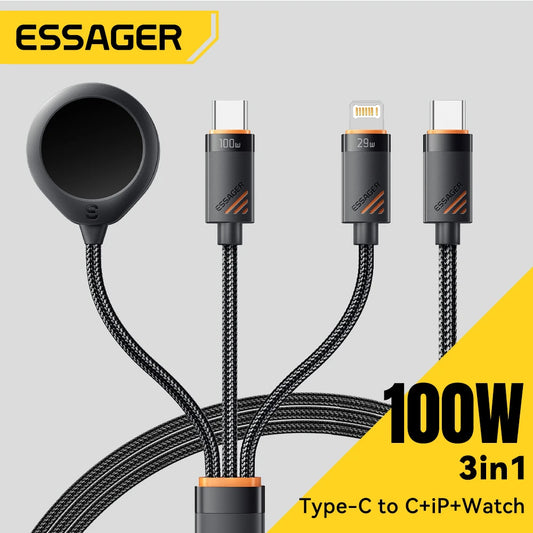 ⚡ One Cable to Rule Them All – Essager 3-in-1 100W Fast Charging Cable