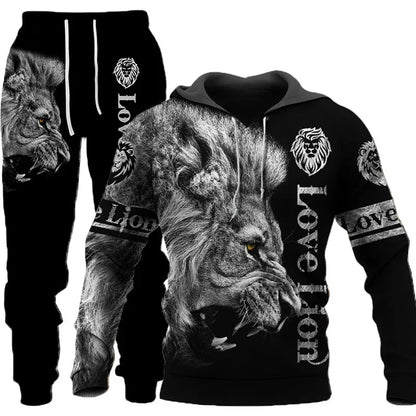 🔥 Bold 3D Tiger Printed Hoodie & Pants Set – Unleash Your Wild Side! 🐯