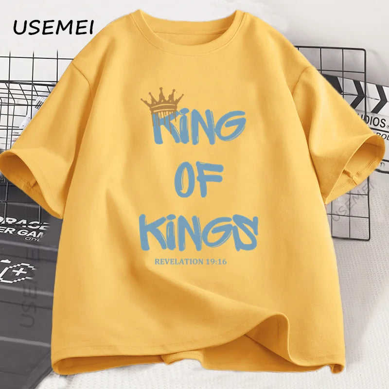 👑 Wear Your Faith Boldly – "King of Kings" Christian T-Shirt for Men & Women
