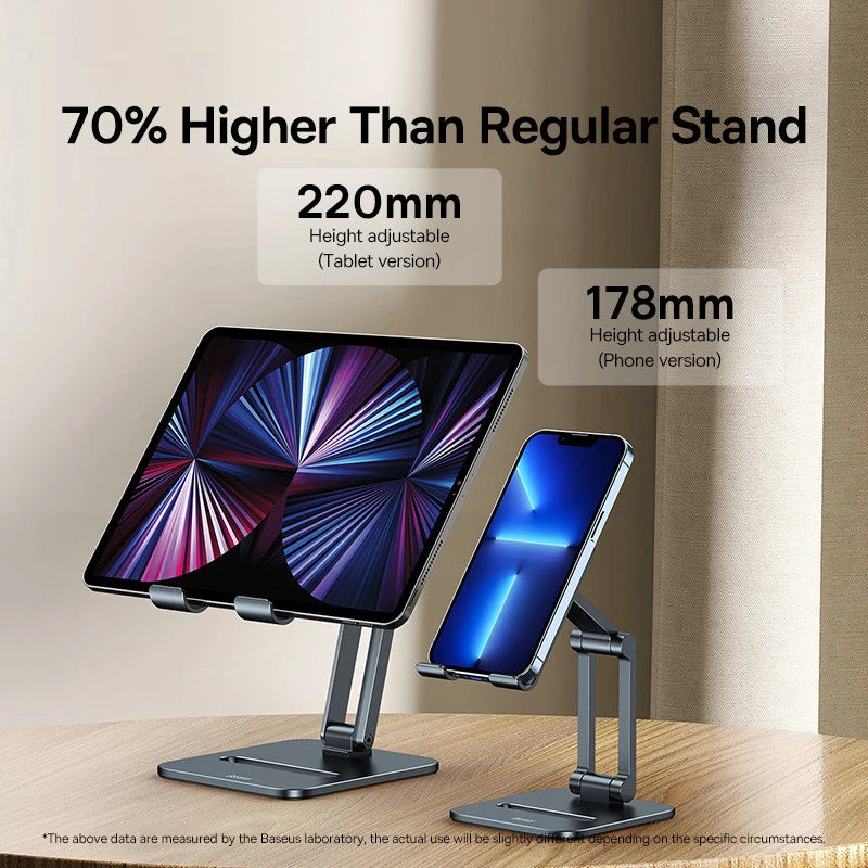 📱 Elevate Your View – Baseus Aluminum Foldable Phone & Tablet Stand