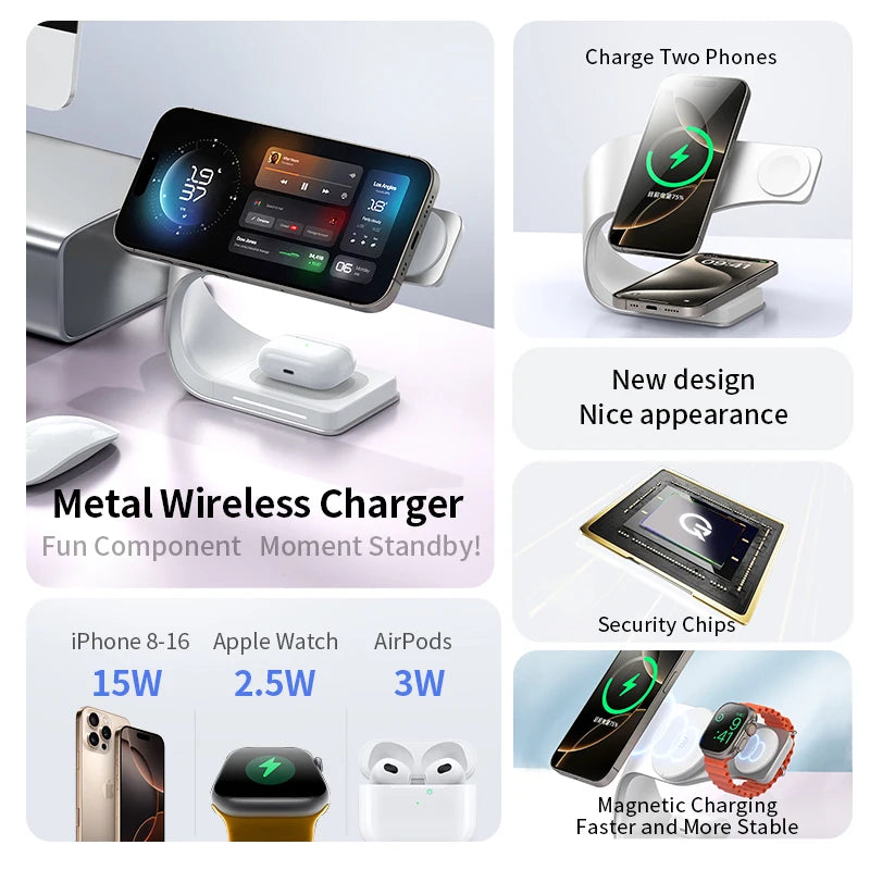 4-in-1 Magnetic Wireless Charging Station – Simplify Your Tech Life!