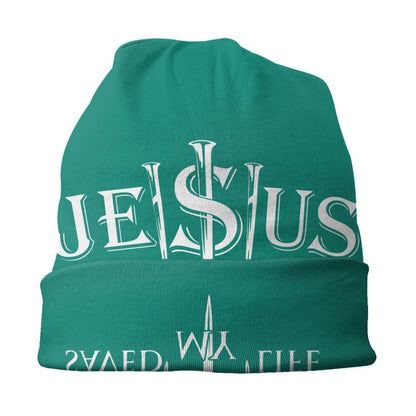 Custom Yeshua Jesus Christian Skullies Beanies Caps Unisex Winter Warm Knit Hat Adult Religion Faith Bonnet Hats Outdoor Ski Cap