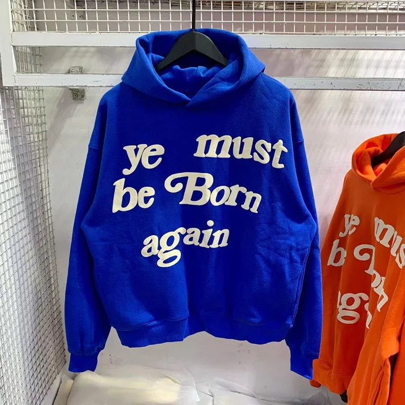 🔥 23FW "Ye Must Be Born Again" Oversized Hoodie – Iconic Streetwear Style!