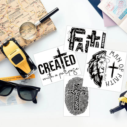 Faithful Style: Christian-Themed Waterproof Tumbler Stickers for DIY Inspiration 4pcs