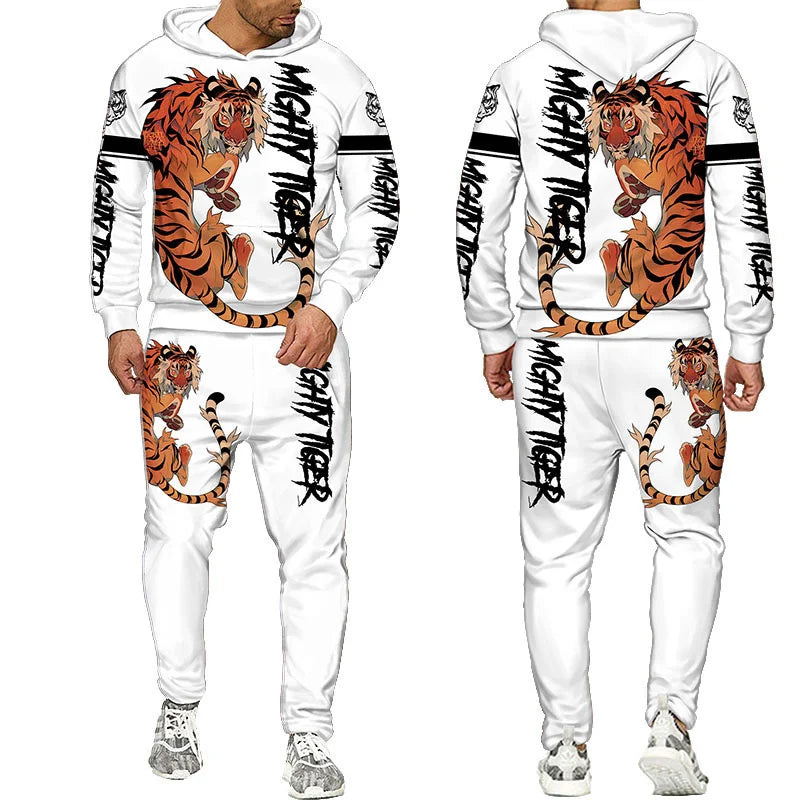 🔥 Bold 3D Tiger Printed Hoodie & Pants Set – Unleash Your Wild Side! 🐯