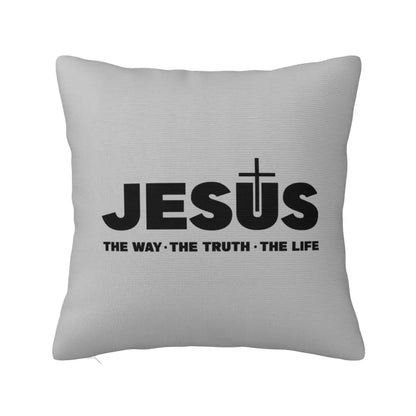 Modern Faith Meets Home Comfort: Jesus 'The Way, The Truth, The Life' Cushion Cover