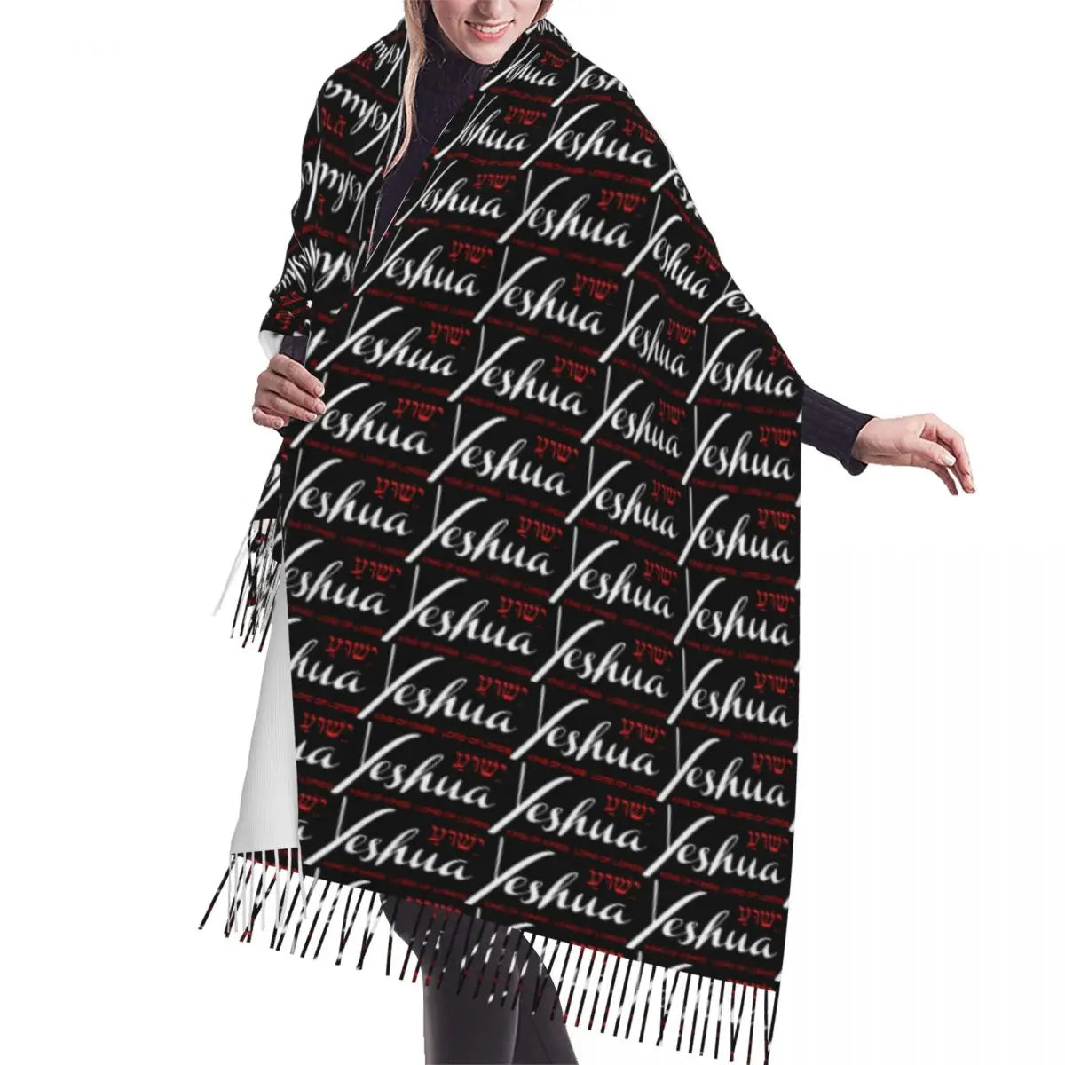 Stay Warm in Style: Jesus 'The Way, The Truth, The Life' Tassel Scarf