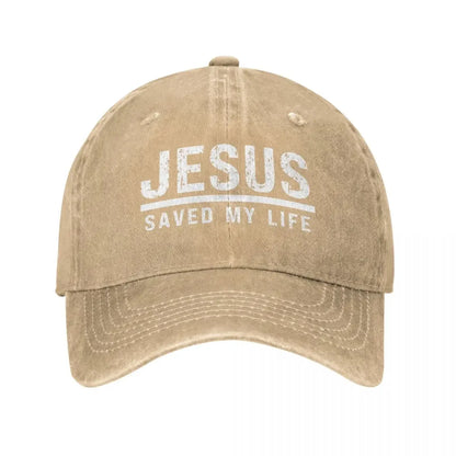 Jesus Saved My Life: Washed Cotton Ponytail Baseball Cap