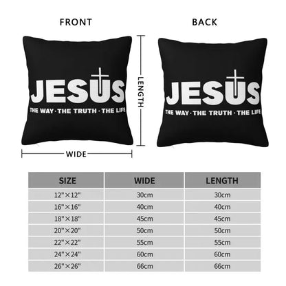 Modern Faith Meets Home Comfort: Jesus 'The Way, The Truth, The Life' Cushion Cover