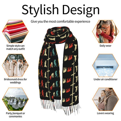 Stay Warm in Style: Jesus 'The Way, The Truth, The Life' Tassel Scarf