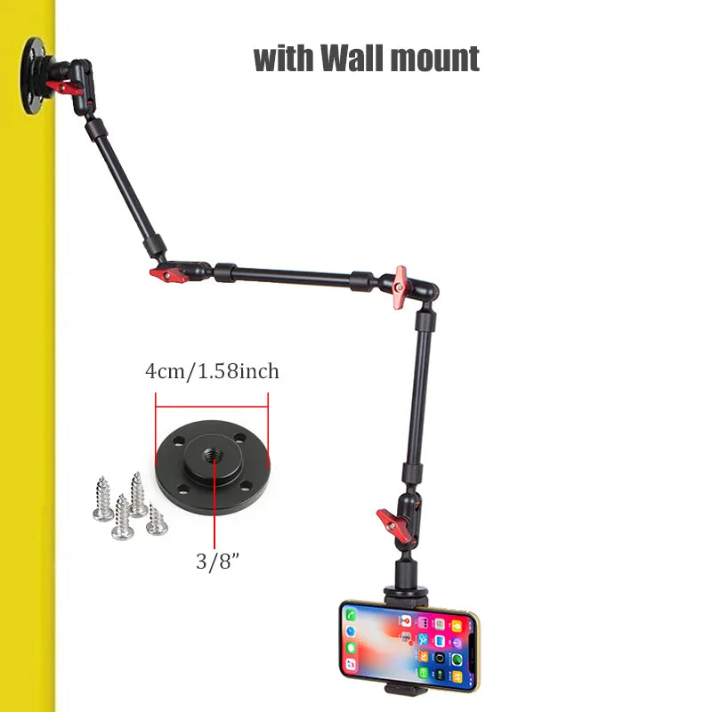 BFOLLOW 32" 22" Smartphone Bracket Magic Arm for Camera Articulated Flexible Wall Mount Desk Clamp Tablet Webcam Gopro Stand