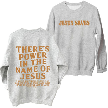 🔥 "There Is Power in the Name of Jesus" Sweatshirt – Oversized Faith Hoodie for Men & Women!