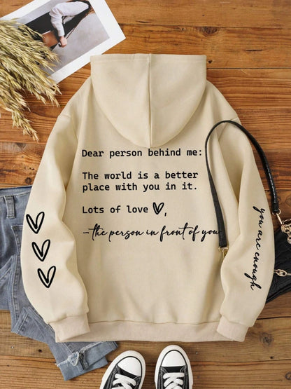 Spread Kindness Everywhere: 'Dear Person Behind Me' Graphic Hoodie