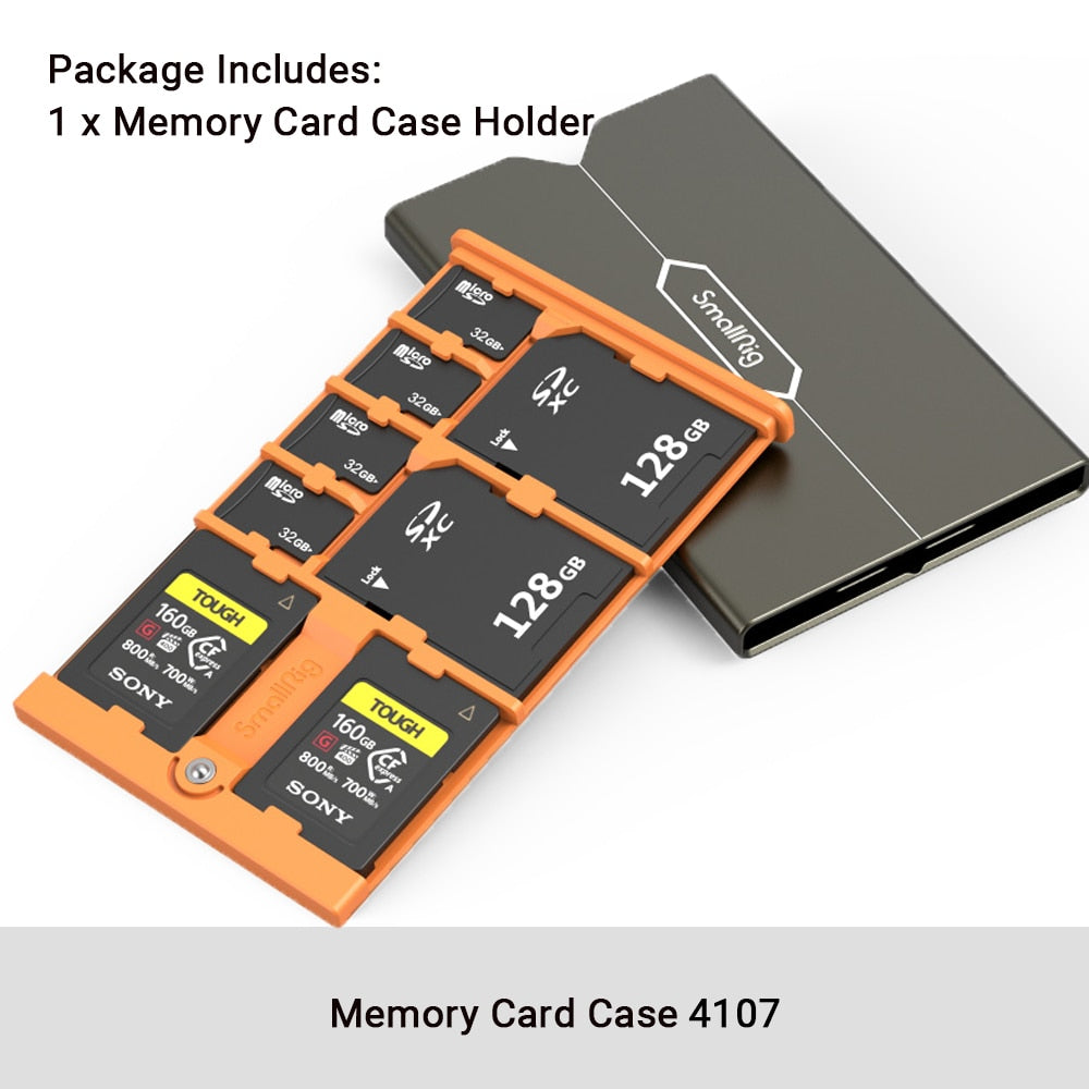 SmallRig Memory Card Case Holder Memory Card Storage Holder Anti-Shock Anti-Fall and Scratch DSLR Camera Rig 2832