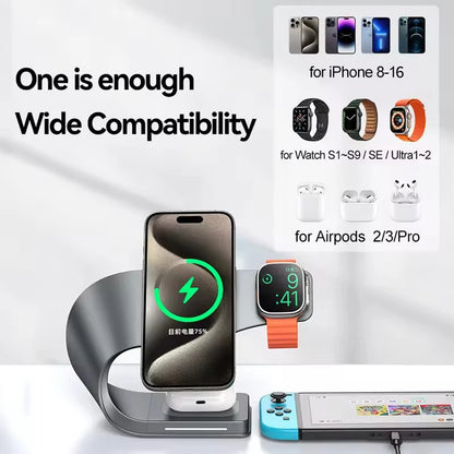 4-in-1 Magnetic Wireless Charging Station – Simplify Your Tech Life!