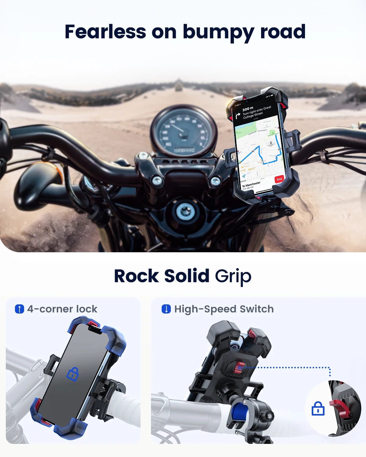 🚴 Ride Smarter, Not Harder! — Joyroom 360° Bike Phone Holder
Universal Shockproof Bracket for 4.7–7” Phones | GPS & Navigation Ready