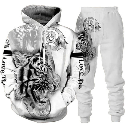 🔥 Bold 3D Tiger Printed Hoodie & Pants Set – Unleash Your Wild Side! 🐯