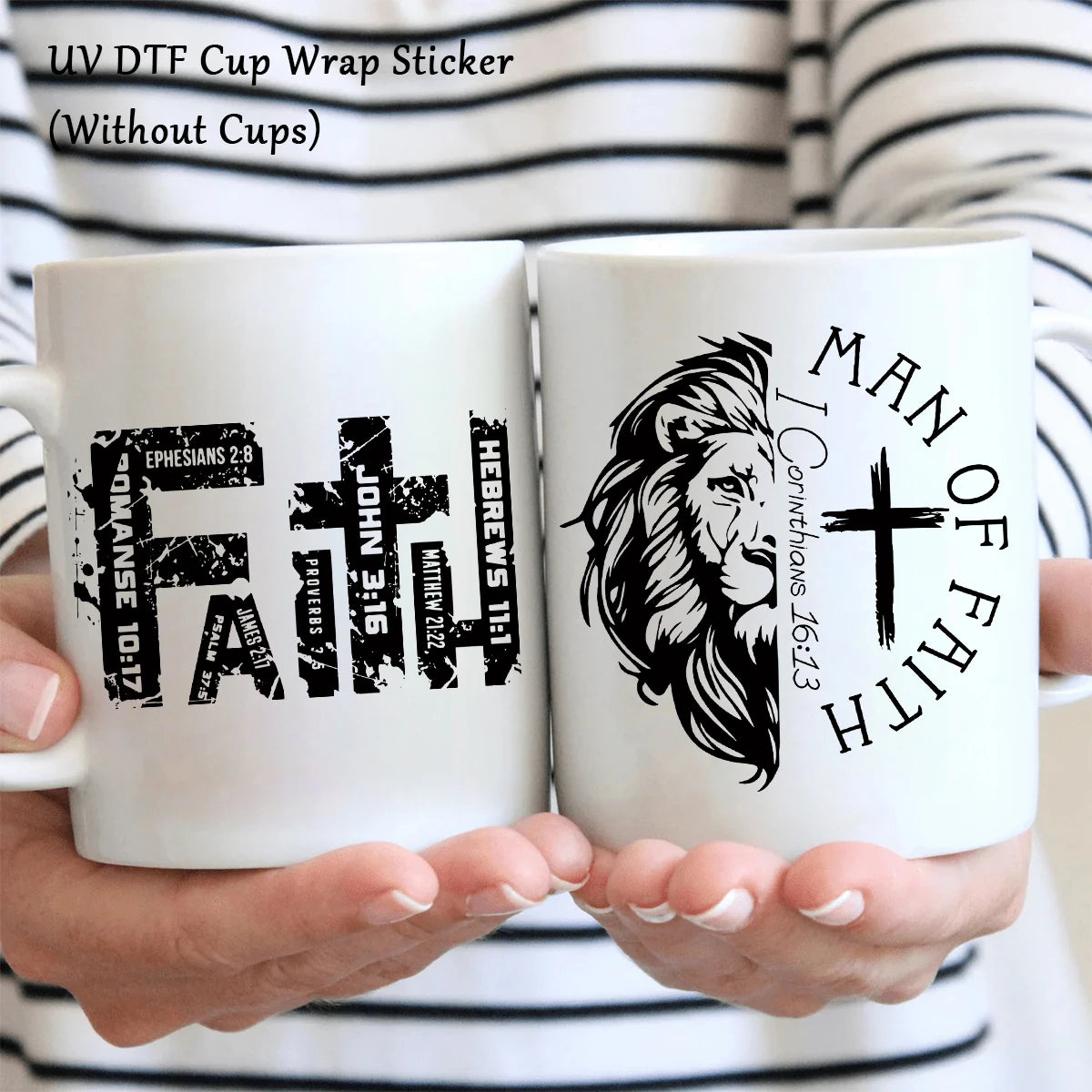 Faithful Style: Christian-Themed Waterproof Tumbler Stickers for DIY Inspiration 4pcs