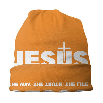 Custom Yeshua Jesus Christian Skullies Beanies Caps Unisex Winter Warm Knit Hat Adult Religion Faith Bonnet Hats Outdoor Ski Cap