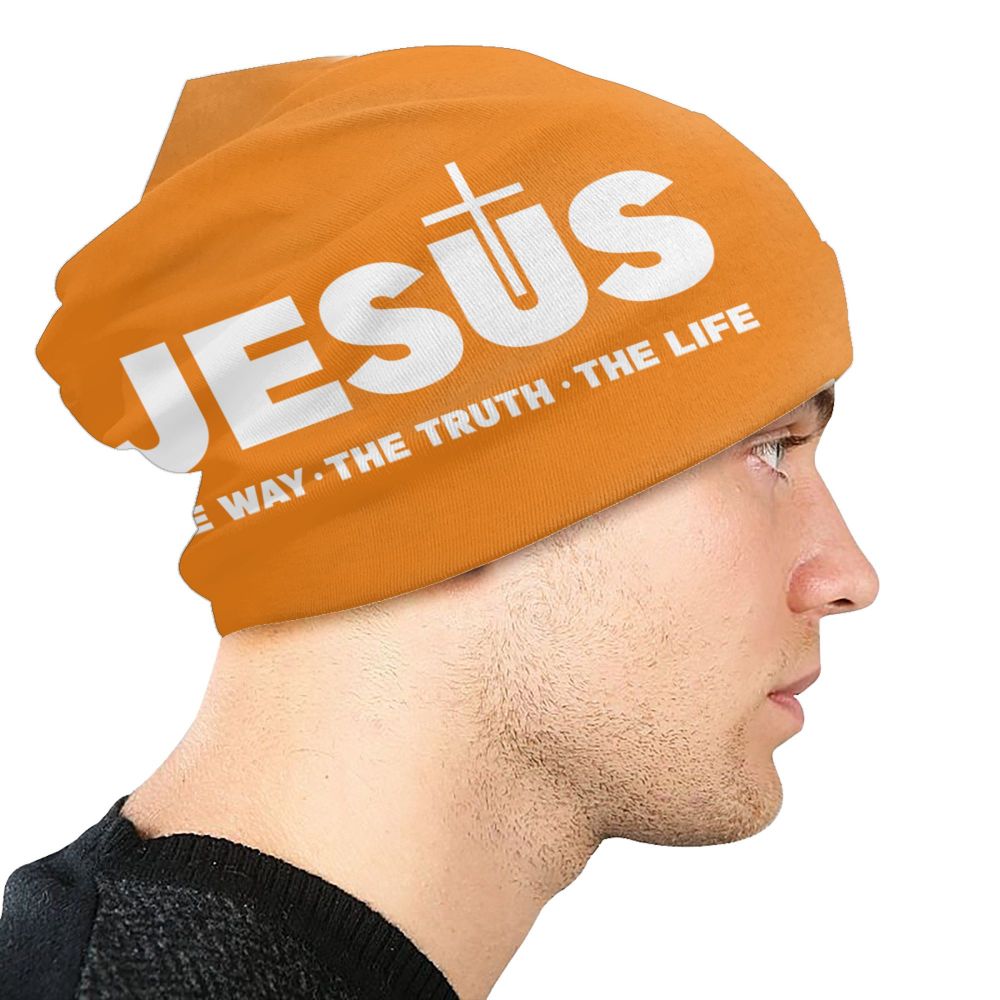 Custom Yeshua Jesus Christian Skullies Beanies Caps Unisex Winter Warm Knit Hat Adult Religion Faith Bonnet Hats Outdoor Ski Cap