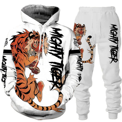 🔥 Bold 3D Tiger Printed Hoodie & Pants Set – Unleash Your Wild Side! 🐯