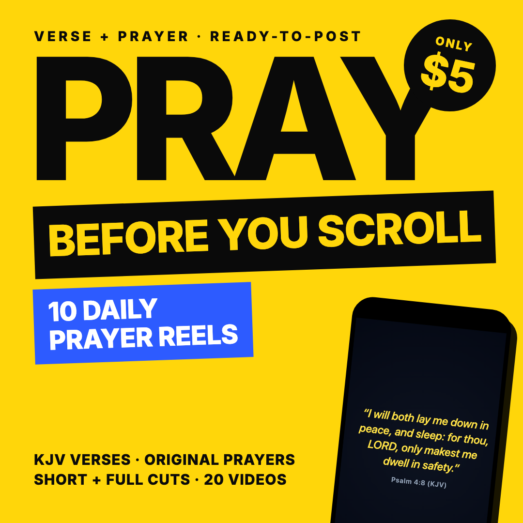 10 Daily Prayer Reels – Verse + Prayer | Ready-to-Post Instagram, TikTok & Facebook Reels