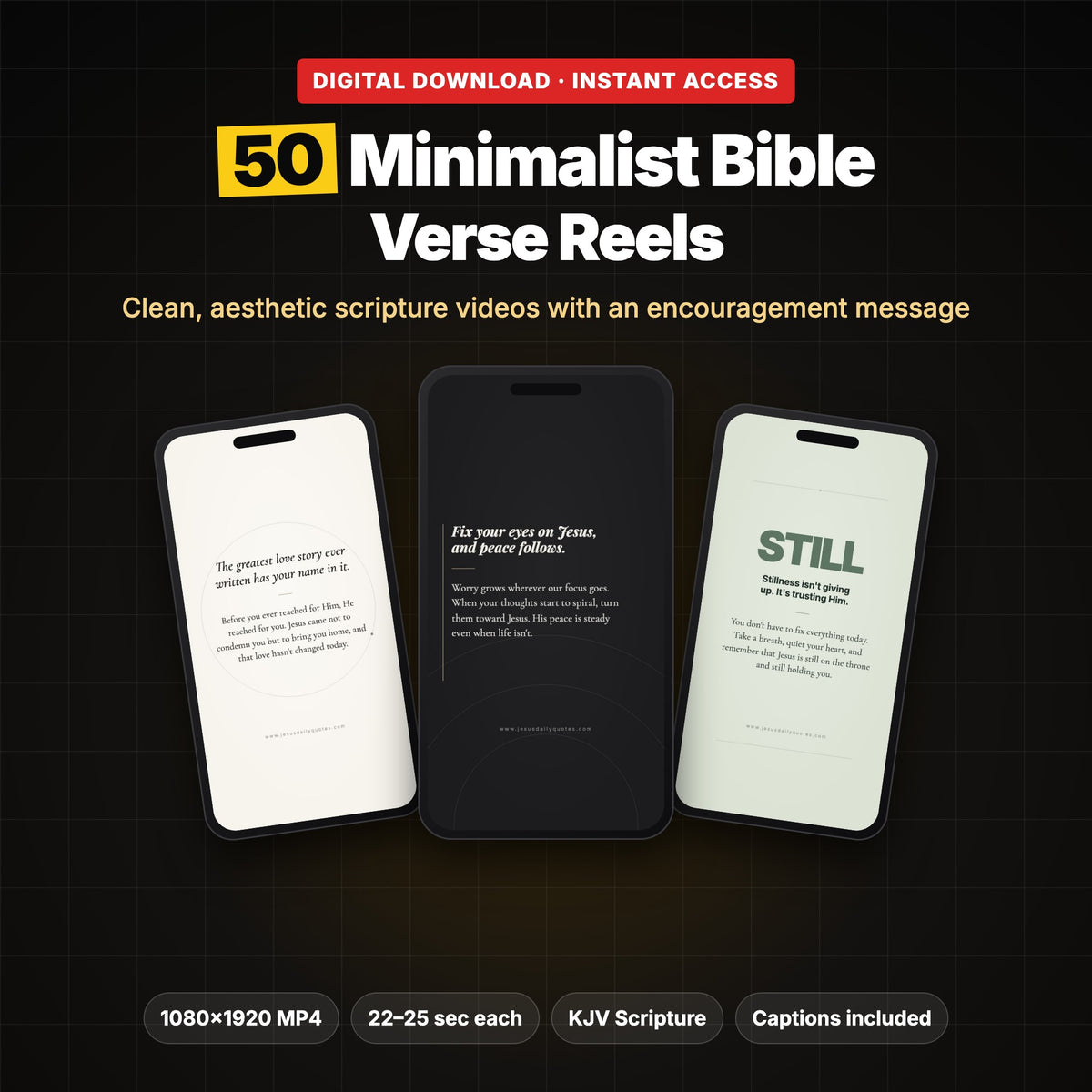 50 Minimalist Bible Verse Reels | Aesthetic Christian Videos for Instagram, TikTok & Shorts