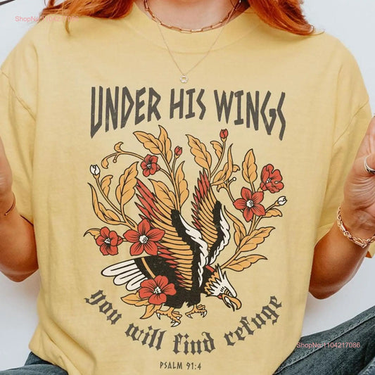 Under His Wings Christian T-Shirt – Faith, Strength & Comfort in One! 🦅✝️