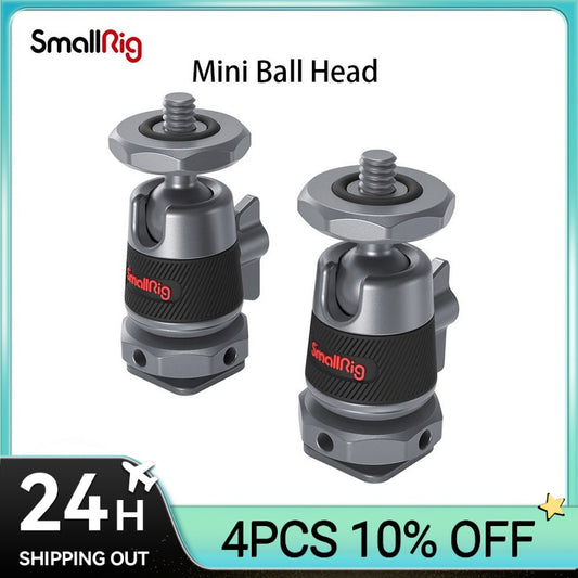 SmallRig 1/2 PCS Mini Ball Head with Removable Cold Shoe Mount Mounts Monitor Lights and Video Accessories to the Camera 2948