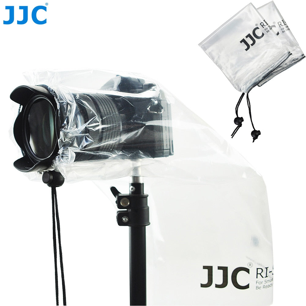 JJC 2 Pack Waterproof Camera Rain Cover Raincoat Protector for Canon Nikon Sony Panasonic DSLR Camera Rainproof Accessories