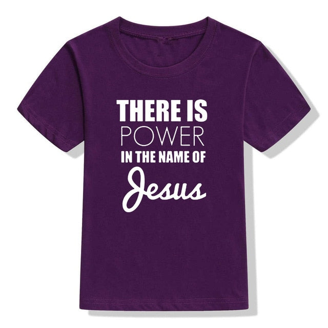 There Is Power In The Name of Jesus Toddler Kids Girls Short Sleeve Tee Shirt Summer Clothing Tops Clothes Casual Blouse