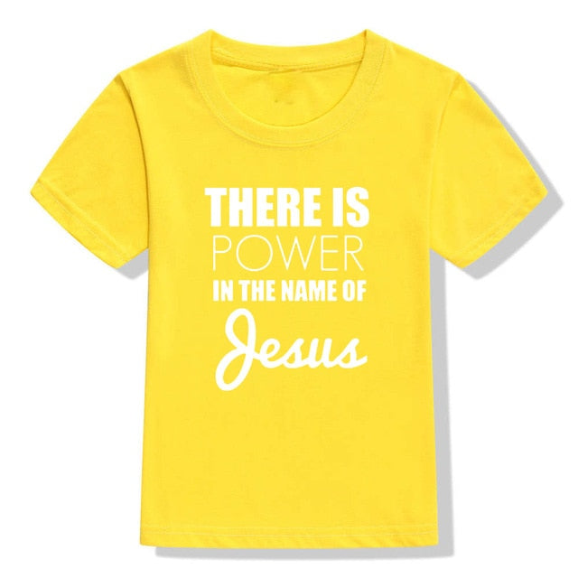 There Is Power In The Name of Jesus Toddler Kids Girls Short Sleeve Tee Shirt Summer Clothing Tops Clothes Casual Blouse