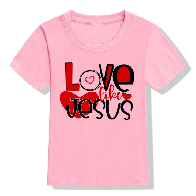 Love Like Jesus Kids Valentine's Day Christian Tshirts