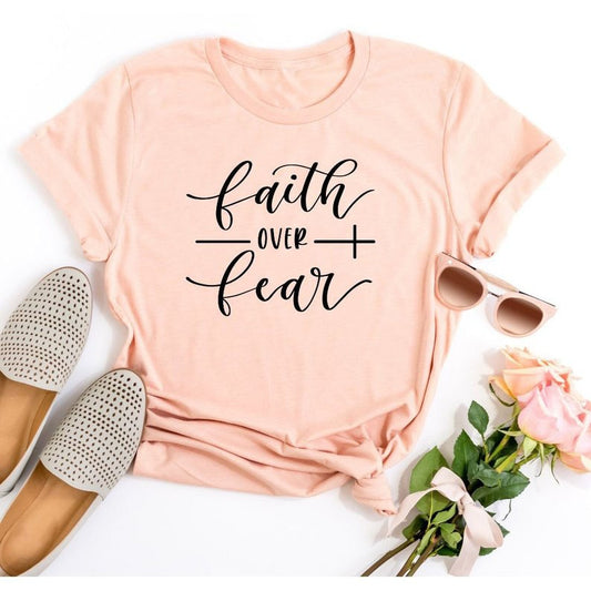 Faith Over Fear Christian T-Shirt Clothing For Women