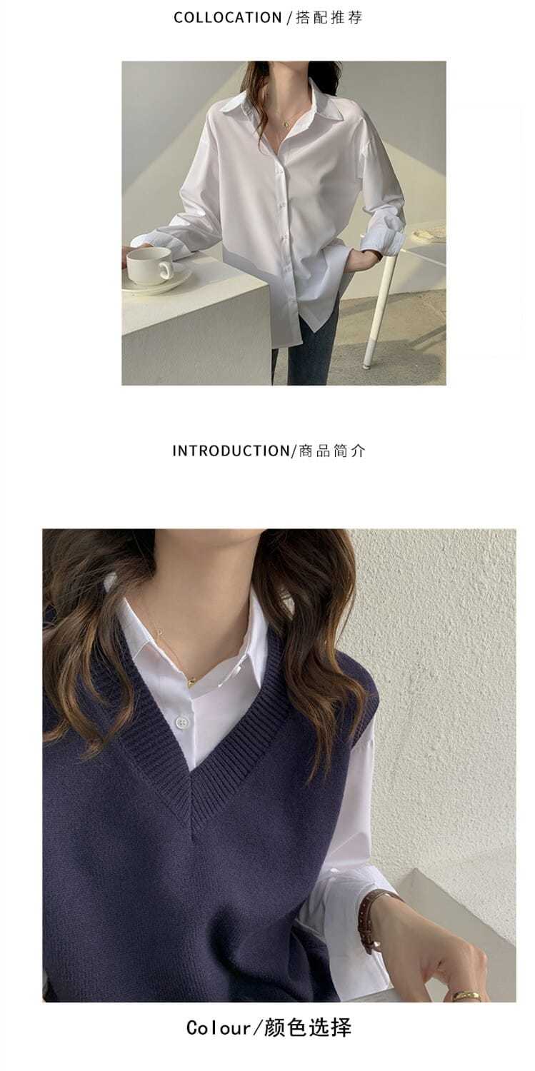 Casual Korean Style V Neck Sweater for Teens Fashion